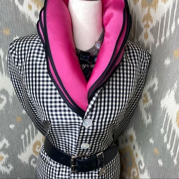 Ralph Lauren Spring Runway 2000 Black & White Gingham Silk Shantung Jacket - Picture 9 of 16